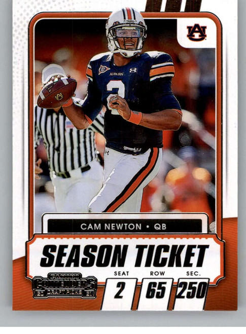 2021 Panini Contenders Draft Season Ticket #23 Cam Newton Auburn Tigers Football Trading Card 2021 Panini Contenders Draft Season Ticket #23 Cam Newton Auburn Tigers Football Trading Card