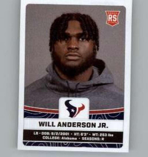 2023 Panini Stickers #184 Will Anderson Jr. RC Rookie Houston Texans Official Thin Mini Sticker NFL Football Trading Card 2023 Panini Stickers #184 Will Anderson Jr. RC Rookie Houston Texans Official Thin Mini Sticker NFL Football Trading Card
