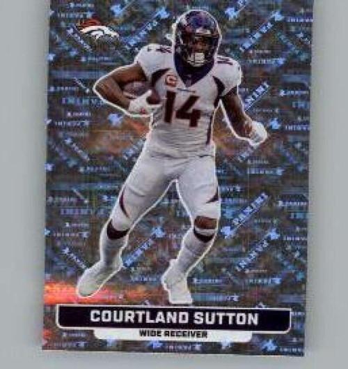 2023 Panini Stickers #239 Courtland Sutton FOIL Denver Broncos Official Thin Mini Sticker NFL Football Trading Card