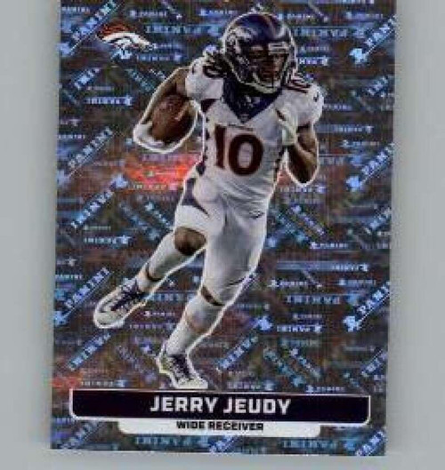 2023 Panini Stickers #240 Jerry Jeudy FOIL Denver Broncos Official Thin Mini Sticker NFL Football Trading Card