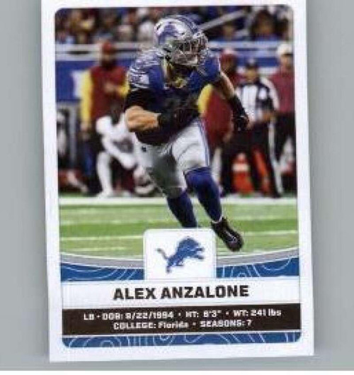 2023 Panini Stickers #394 Alex Anzalone Detroit Lions Official Thin Mini Sticker NFL Football Trading Card