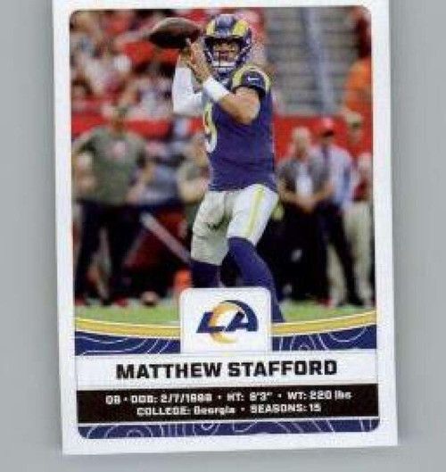 2023 Panini Stickers #514 Matthew Stafford Los Angeles Rams Official Thin Mini Sticker NFL Football Trading Card