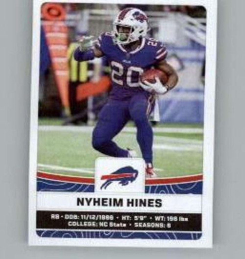 2023 Panini Stickers #52 Nyheim Hines Buffalo Bills Official Thin Mini Sticker NFL Football Trading Card