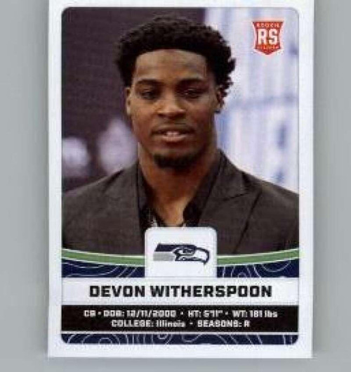 2023 Panini Stickers #555 Devon Witherspoon RC Rookie Seattle Seahawks Official Thin Mini Sticker NFL Football Trading Card