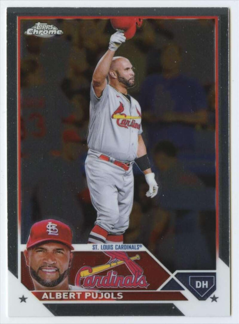 2023 TOPPS CHROME #143 ALBERT PUJOLS ST. LOUIS CARDINALS BASEBALL OFFICIAL TRADING CARD OF MLB 2023 TOPPS CHROME #143 ALBERT PUJOLS ST. LOUIS CARDINALS BASEBALL OFFICIAL TRADING CARD OF MLB