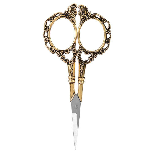 FTVOGUE Sewing Scissors Vintage Flower Pattern Needlework Embroidery Stainless Steel Tailor Scissors DIY Craft Making Crop Tool (#3)
