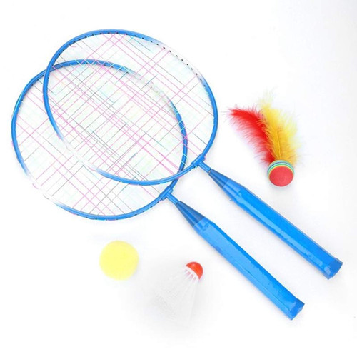 Badminton Racket Children's Alloy Training Badminton Racket Durable and Lightweight Practice Badminton Racket Racket with Badminton Racquets (Color : Blue, Size : 45x21cm)