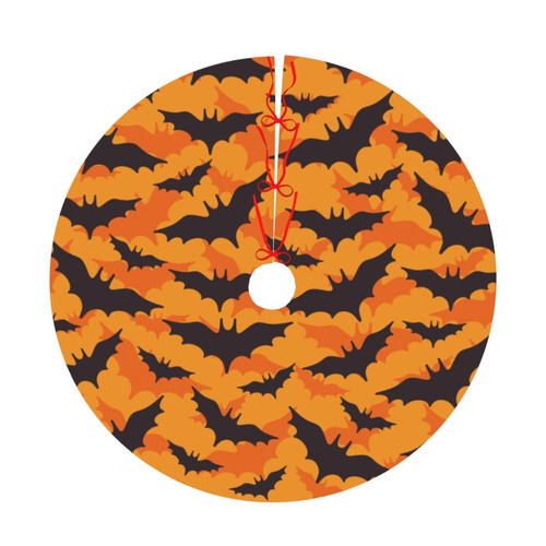 Halloween Tree Skirt 36" Halloween Bat Tree Mat for Halloween Christmas Xmas Festive Party Yard Decorations Indoor Outdoor Ornaments