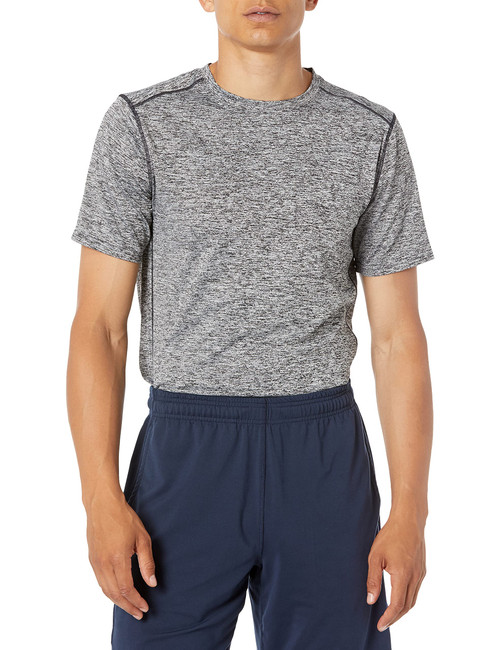 Amazon Essentials Men's Tech Stretch Short-Sleeve T-Shirt, Black Space Dye, XX-Large