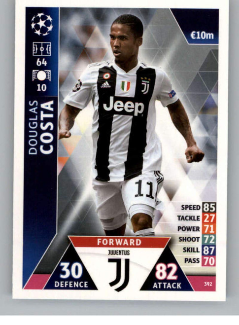 2018-19 Topps UEFA Champions League Match Attax #392 Douglas Costa Juventus Soccer Trading Card