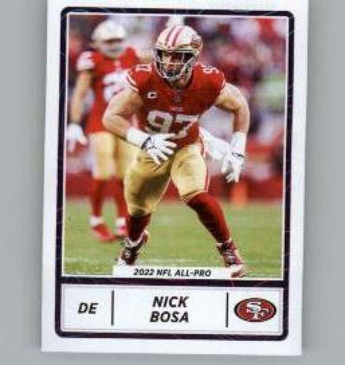 2023 Panini Stickers #15 Nick Bosa San Francisco 49ers Official Thin Mini Sticker NFL Football Trading Card 2023 Panini Stickers #15 Nick Bosa San Francisco 49ers Official Thin Mini Sticker NFL Football Trading Card
