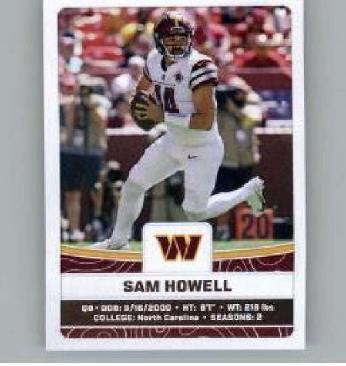 2023 Panini Stickers #354 Sam Howell Washington Commanders Official Thin Mini Sticker NFL Football Trading Card