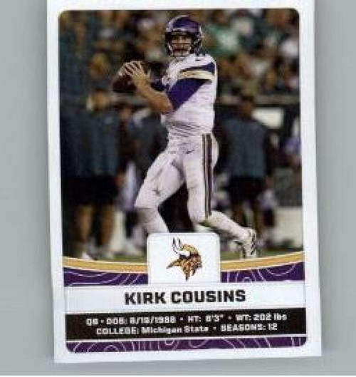 2023 Panini Stickers #418 Kirk Cousins Minnesota Vikings Official Thin Mini Sticker NFL Football Trading Card
