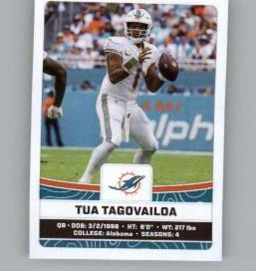 2023 Panini Stickers #66 Tua Tagovailoa Miami Dolphins Official Thin Mini Sticker NFL Football Trading Card