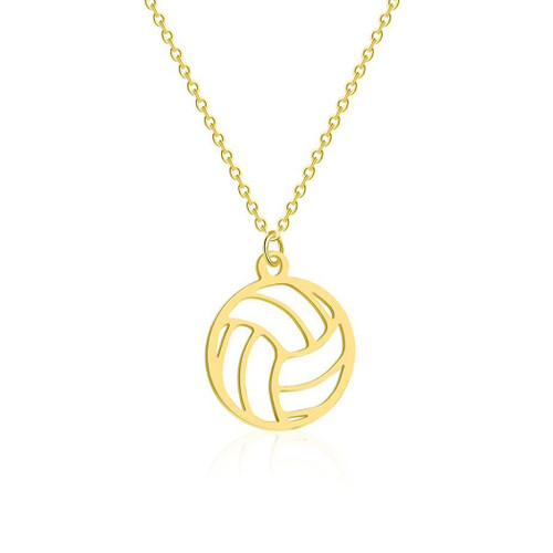 YOOESTORES82 Stainless Steel Hollow Volleyball Necklace,Cute Geometric Volleyball Sports Pendant Necklace,Football Volleyball Necklaces for Women Girl (Gold) YOOESTORES82 Stainless Steel Hollow Volleyball Necklace,Cute Geometric Volleyball Sports Pendant Necklace,Football Volleyball Necklaces for Women Girl (Gold)