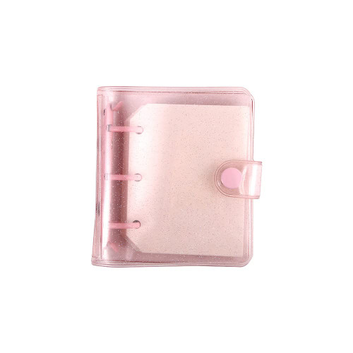 Mini 3 Ring Binder Covers with Inner Page,Mini Transparent Loose-Leaf Notebook PVC Waterproof Binder Journal Diary Scrapbook