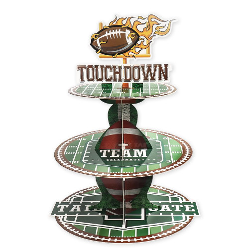 3-Tier American Football Cupcake Stand Tower Gridiron Football Cake Stand Touch Down Words Cardboard Dessert Tree Tower for Football Game Party Supplies Dessert Serving Tray for Super Bowl Decoration 3-Tier American Football Cupcake Stand Tower Gridiron Football Cake Stand Touch Down Words Cardboard Dessert Tree Tower for Football Game Party Supplies Dessert Serving Tray for Super Bowl Decoration