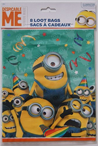Despicable Me Minion Favor Loot Bags 8 Count