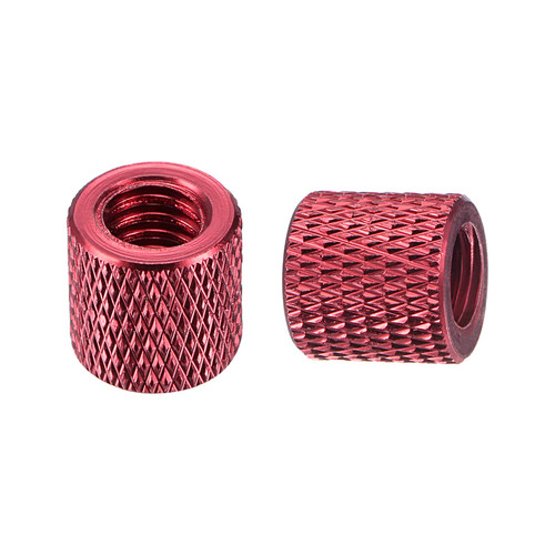 DTGN 1/4"-20x0.39"(DxH) Tripod Nuts - 2Pack - Good for Camera Tripod Electronic Equipment - Hand Screw Knurled Barrel Nut Connection Fasteners - Red