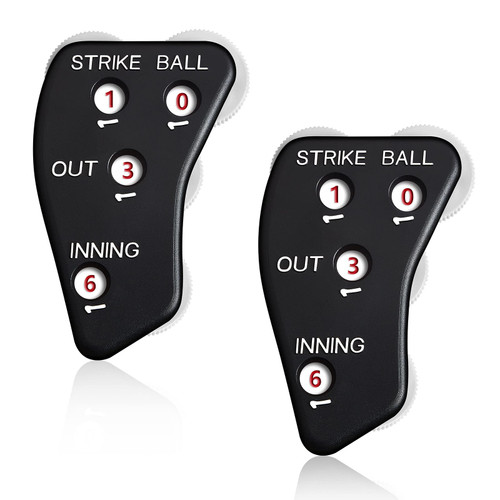 Deekin 4 Wheel Umpire Indicator Umpire Clicker Umpire Gear Baseball Clicker Outs Innings Balls and Strike Clicker for Softball (2 Pieces)