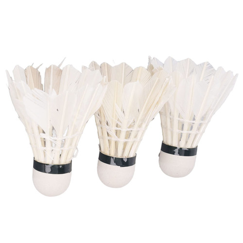 plplaaoo Goose Feather Shuttlecocks Feather Badminton White Badminton for Indoor Outdoor Sports, 3pcs Goose Feather Badminton Professional Stable Durable White Shuttlecocks, Goose Feather Badmin