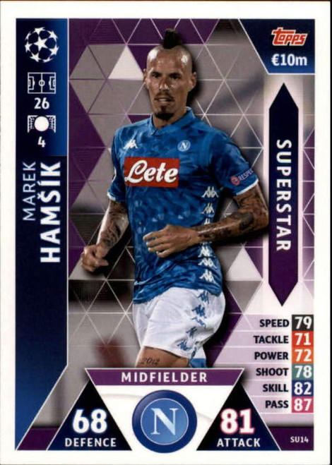 2018-19 Topps UEFA Champions League Match Attax Superstars #SU14 Marek Hamsik SSC Napoli Soccer Trading Card