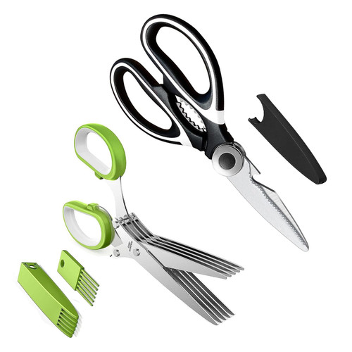 Kitchen Scissors Poultry Scissors Herb Shears Heavy Duty Stainless Steel all Purpose 5 Blade Scissor for Cutting Cooking