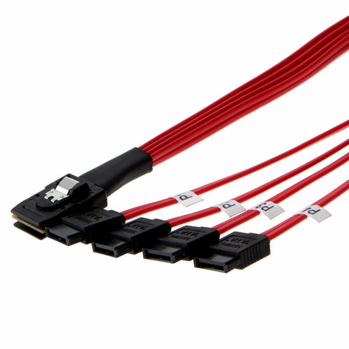 CableCreation Mini SAS 36Pin (SFF-8087) Male to 4 SATA 7Pin female Cable, Mini SAS Host/Controller to 4 SATA Target/Backplane, Red Color 0.5M CableCreation Mini SAS 36Pin (SFF-8087) Male to 4 SATA 7Pin female Cable, Mini SAS Host/Controller to 4 SATA Target/Backplane, Red Color 0.5M