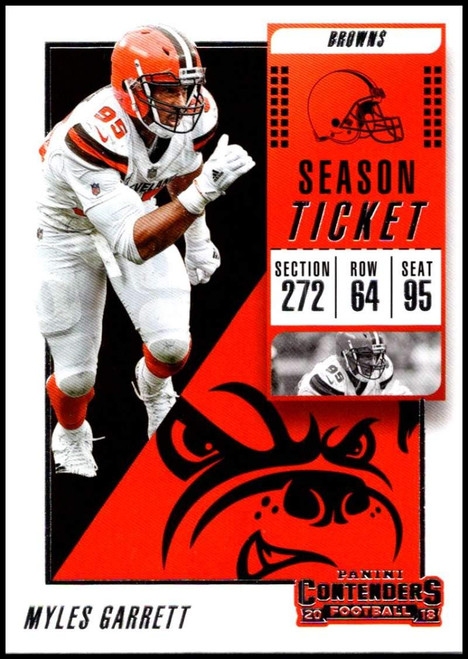 2018 Panini Contenders Season Tickets #75 Myles Garrett Cleveland Browns NFL Football Trading Card 2018 Panini Contenders Season Tickets #75 Myles Garrett Cleveland Browns NFL Football Trading Card