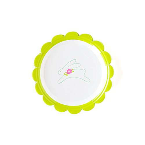 Easter Floral Bunny -7" Paper Dessert Plates, Set of 12