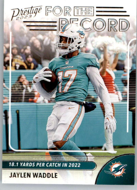 2023 Panini Prestige For the Record #10 Jaylen Waddle Miami Dolphins NFL Football Trading Card
