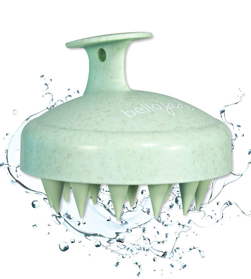 Bella Jade Scalp and Head Massager Shampoo Brush for Hair Growth, Dandruff and Dry Scalp (Green)