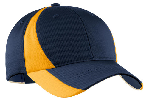 Sport-Tek Dry Zone Nylon Colorblock Cap OSFA True Navy/Gold