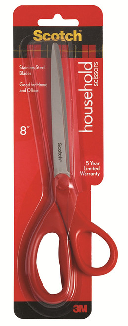 Scotch, 8" Household Scissors, Red - 1 ea, 2 Pack