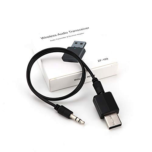 Bluetooth Transmitter and Receiver 2-in-1, Mini USB Wireless Bluetooth Audio Adapter with 3.5mm AUX for Car Headphones PC TV Home Stereo, No Driver Required