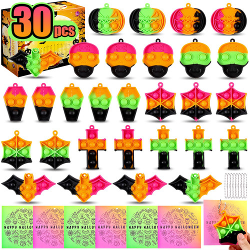 30pcs Halloween Mini Pop Keychain Fidget Toys, Halloween Party Favors Goodie Bag Stuffers with Keychain, Bulk Sensory Toys for Classroom Prize, Pinata Fillers Halloween Treat Bag Gifts for Kids Adults 30pcs Halloween Mini Pop Keychain Fidget Toys, Halloween Party Favors Goodie Bag Stuffers with Keychain, Bulk Sensory Toys for Classroom Prize, Pinata Fillers Halloween Treat Bag Gifts for Kids Adults