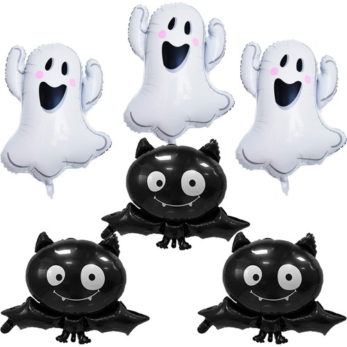 Halloween Party Balloons, 6PCS Large Halloween Ghost Foil Balloons Black Bat Mylar Balloons for Kids Halloween Props Halloween Birthday Party Decorations Supplies Halloween Party Balloons, 6PCS Large Halloween Ghost Foil Balloons Black Bat Mylar Balloons for Kids Halloween Props Halloween Birthday Party Decorations Supplies