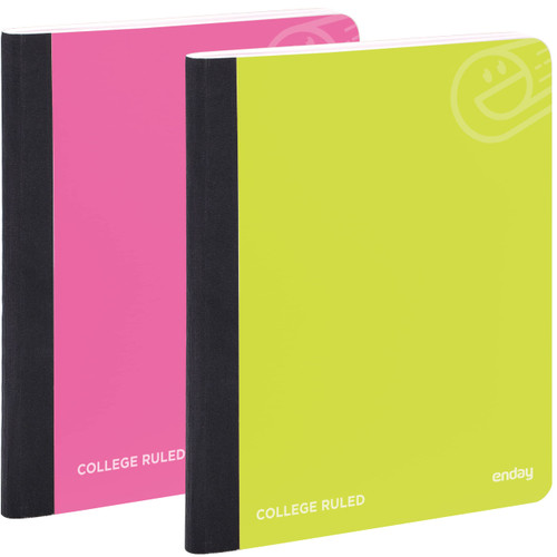 Enday Composition Notebooks College Ruled Paper, Hard Cover Composition Notebook, Premium Lined Composition Books, 100 Sheets Ruled Notebook, Pink and Yellow (2 Pack)