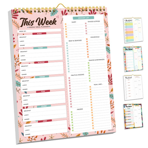 Weekly Meal Planner and Grocery List - 52 Easy Tear-Off Sheets Meal Planner Fridge Meal Planner Pad, 8.5x11in Spring-Bound Meal Planning Notepad, Meal Planning Pad, Weekly Meal Planner Magnetic Weekly Meal Planner and Grocery List - 52 Easy Tear-Off Sheets Meal Planner Fridge Meal Planner Pad, 8.5x11in Spring-Bound Meal Planning Notepad, Meal Planning Pad, Weekly Meal Planner Magnetic