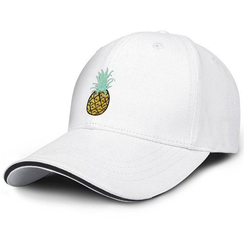 LHSCVUFASC Pineapple Hat for Men Women Baseball Cap Trucker Hat Dad Hats Unisex Embroidered White