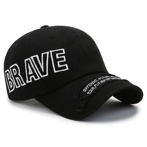 Letter Embroidered Baseball Cap Vintage Dad Hat Black Adjustable Trucker Hat - Unstructured Soft Cap for Mens Womens (Black)