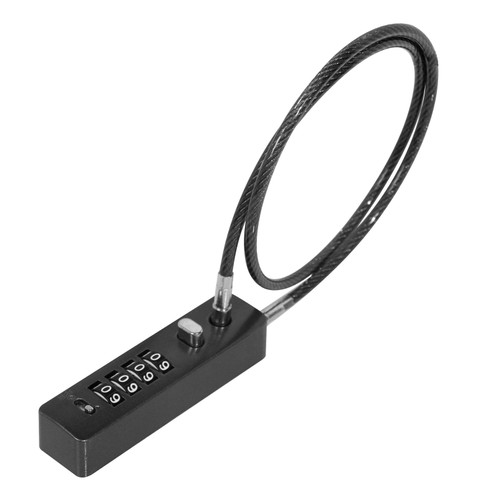 Cable Lock with Combination, Bike Lock Cable 24 Inches Length Steel Cable Rope 4-Digit Combination Locks with Resettable Code for Helmet, Lockers, File Cabinets