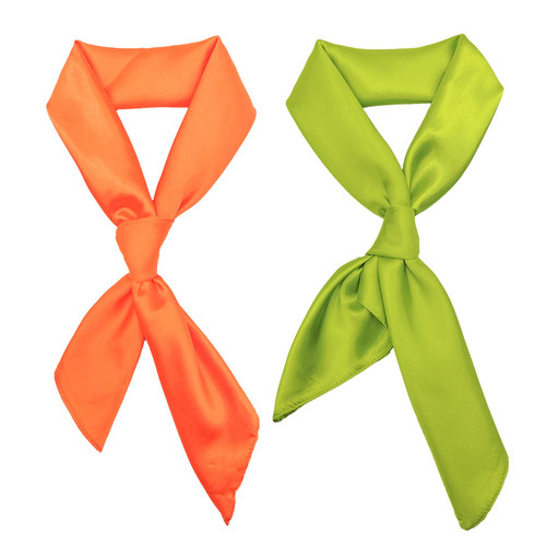 ATAMET Head Scarf Square Neck Ribbon Neck Scarf Satin Scarf Handkerchief for Halloween Retro Women Girls Costume Accessory (Daphne Scarf & Fred Scarf)