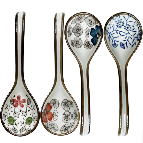 Asian Soup Spoon Ceramic Soup Spoon Long Handle, Japanese Soup Spoon for Pho, Wonton, Noodles, Dumplings, Chinese Ceramic Spoons Ramen Spoon, Set of 4 Asian Soup Spoon Ceramic Soup Spoon Long Handle, Japanese Soup Spoon for Pho, Wonton, Noodles, Dumplings, Chinese Ceramic Spoons Ramen Spoon, Set of 4