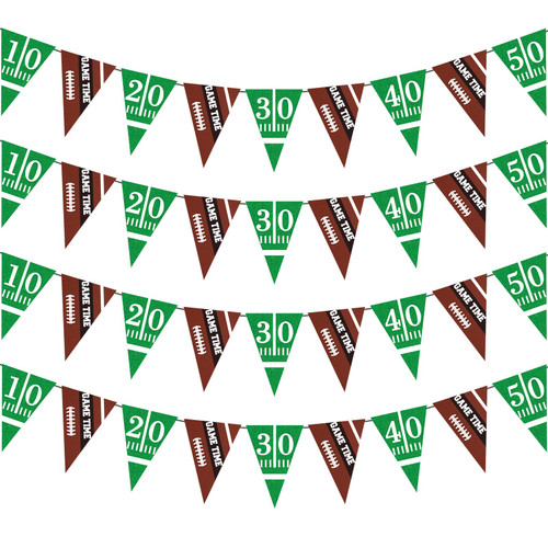 MOORAY Football Party decorations Supplies Football Paper Pennant Bunting American Football Theme Triangle Flags Banner for Birthday Party Decorations