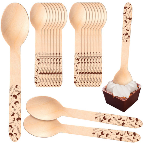 60 Pcs Hot Cocoa Wooden Spoons Hot Chocolate Bar Stirring Spoons Wooden Marshmallow Spoons Christmas Candy Cane Spoons for Hot Cocoa Candy Baking Cake Party