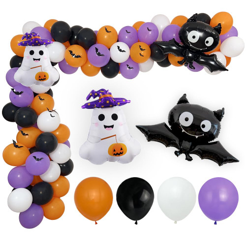 Halloween Balloon Arch Kit Halloween Birthday Party Decorations with Black Orange Purple Balloon Bat Ghost Foil Balloon 3D Bat for Spooky Halloween Party Decoration Baby Shower Halloween Balloon Arch Kit Halloween Birthday Party Decorations with Black Orange Purple Balloon Bat Ghost Foil Balloon 3D Bat for Spooky Halloween Party Decoration Baby Shower