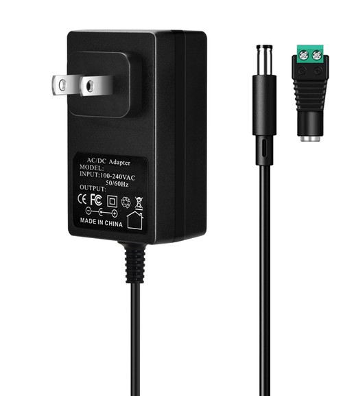 24V 1A Power Supply Adapter 100-240V AC to DC 24Volts 1Amp 24W Plug 5.5mmx2.1mm & 2.5mm Fit for LED Strip Light CCTV Camera Bluetooth Speaker DC Pump