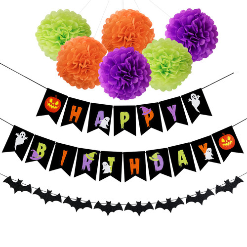 Halloween Happy Birthday Banner and Halloween Bat Garland Halloween Ghost Pumpkin Birthday Banner Happy Birthday Halloween Party Banner for Halloween Birthday Decorations Halloween Happy Birthday Banner and Halloween Bat Garland Halloween Ghost Pumpkin Birthday Banner Happy Birthday Halloween Party Banner for Halloween Birthday Decorations