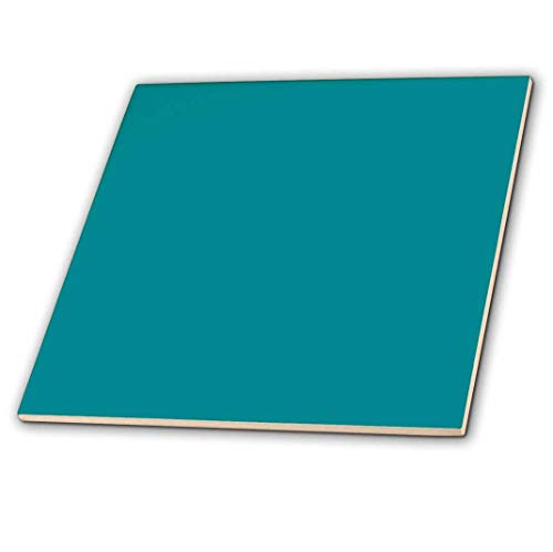 3dRose ct_159850_2 Plain Teal Blue Simple Modern Contemporary Solid one Single Color Turquoise Blue-Green Ceramic Tile, 6"